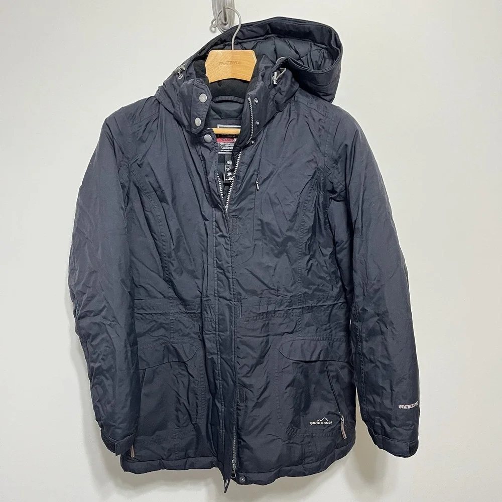 Eddie Bauer Parka Mens L Weather Edge Goose Down Hood Coat Gorpcore Ski Jacket